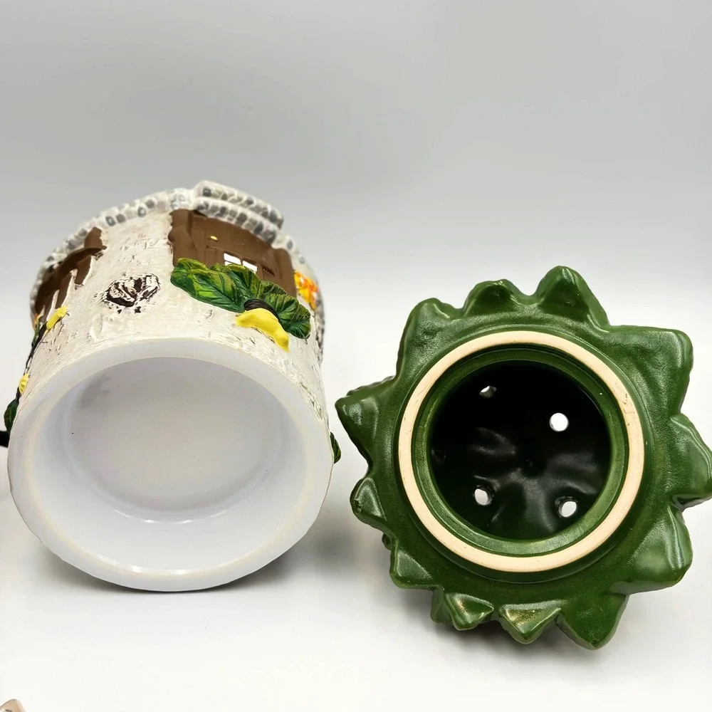 Scentsy Fairytale Cottage‎ Electric Wax Warmer Birch Tree House Leaf Lid Retired